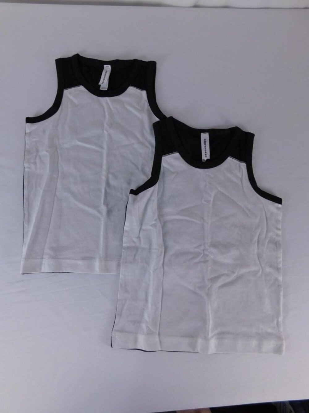 AQUAGUARD Tank Tops Unisex Kids XS White Ringer 2 Pack Colorblock Cotton